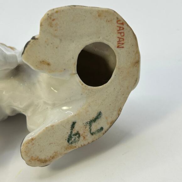 Vintage Ceramic Dog Russian Wolfhound Borzoi Dog 4 1/4" Tall White Brown Tan - Picture 4 of 8